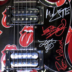 Rolling Stones Tongues // Band Autographed Guitar