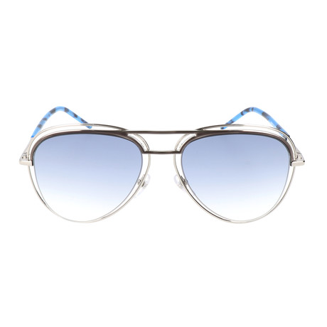 Fergie Sunglasses // Silver + Blue Havana