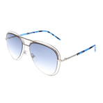 Fergie Sunglasses // Silver + Blue Havana