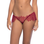 Colette Skirted Lace Thong // Rhubarb (S)
