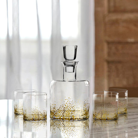 Gold Luster 5 Piece Whiskey Set