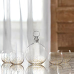 Confetti 5 Piece Decanter Set // Black+Gold