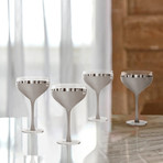 Cannes Platinum Champagne Glasses // Set of 4