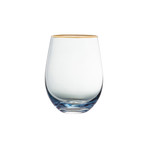 Vivienne Blue + Gold Stemless Goblets // Set of 4