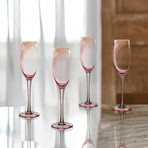 Vivienne Pink + Gold Flutes // Set of 4