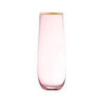 Vivienne Pink + Gold Stemless Flutes // Set of 4