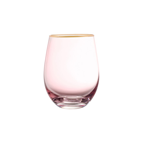 Vivienne Pink + Gold Stemless Goblets // Set of 4