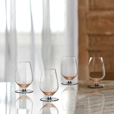 Gold Luster Sauvignon Wine Glasses // Set of 4