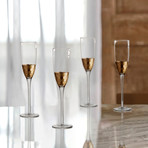 Daphne Flutes // Set of 4 // Gold