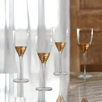 Daphne Red Wine Glasses // Gold // Set of 4