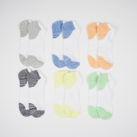 Colored Tips Low Cut Socks // 6 Pairs