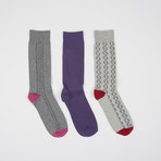 Cable Twist Crew Socks // 3 Pairs