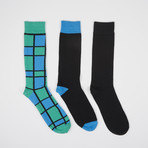 Emerald Boxernate Crew Socks // 3 Pairs