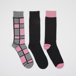 Grey Boxernate Crew Socks // 3 Pairs