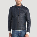 Balmy Leather Jacket // Navy (2XL)