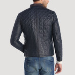 Balmy Leather Jacket // Navy (XL)