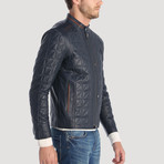 Balmy Leather Jacket // Navy (L)