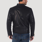 Geary Leather Jacket // Black + Gold (M)