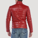 Broadway Leather Jacket // Red (3XL)