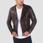 Lincoln Leather Jacket // Brown (L)