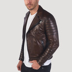 Lincoln Leather Jacket // Brown (XL)
