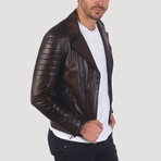 Lincoln Leather Jacket // Brown (L)