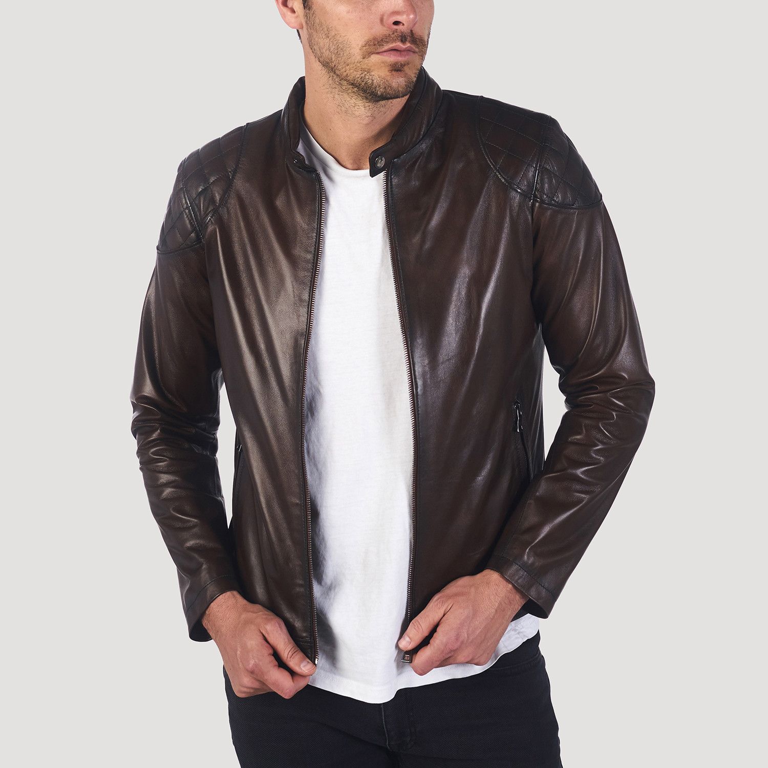 Skyline Leather Jacket // Chestnut (L) - Giorgio di Mare // Burak ...