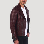 Valencia Leather Jacket // Bordeaux (L)