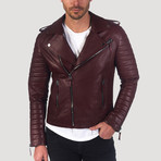 Valencia Leather Jacket // Bordeaux (M)