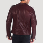 Valencia Leather Jacket // Bordeaux (S)