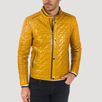 Lane Leather Jacket // Yellow (3XL)