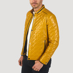 Lane Leather Jacket // Yellow (XL)