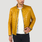 Lane Leather Jacket // Yellow (S)