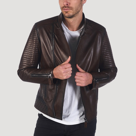 Buena Leather Jacket // Brown (XS)
