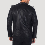 Mission Leather Jacket // Black + Gold (L)