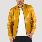 Minna Leather Jacket // Yellow (XS)