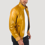 Minna Leather Jacket // Yellow (S)