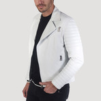 Polk Leather Jacket // White (XS)
