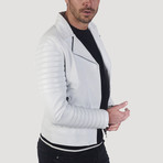 Polk Leather Jacket // White (XL)