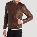 Boulevard Leather Jacket // Chestnut (3XL)