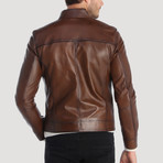 Boulevard Leather Jacket // Chestnut (XL)