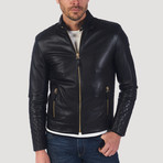 Post Leather Jacket // Black + Gold (3XL)