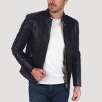Post Leather Jacket // Black + Gold (2XL)