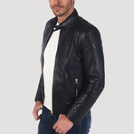 Post Leather Jacket // Black + Gold (XL)