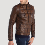 Montgomery Leather Jacket // Brown (S)