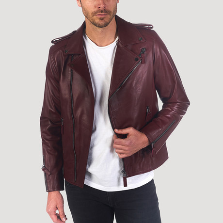 Gough Leather Jacket // Bordeaux (XS)