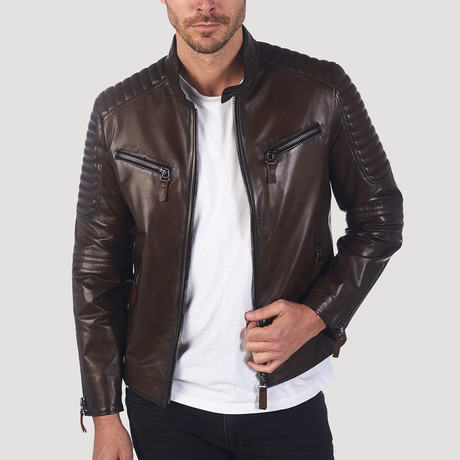 Sutter Leather Jacket // Brown (L)