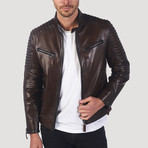 Sutter Leather Jacket // Brown (XL)