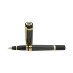 TIBALDI by Montegrappa // New York Rollerball // Black Yellow Gold Plated