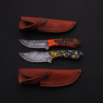 Damascus Skinner Knife Set